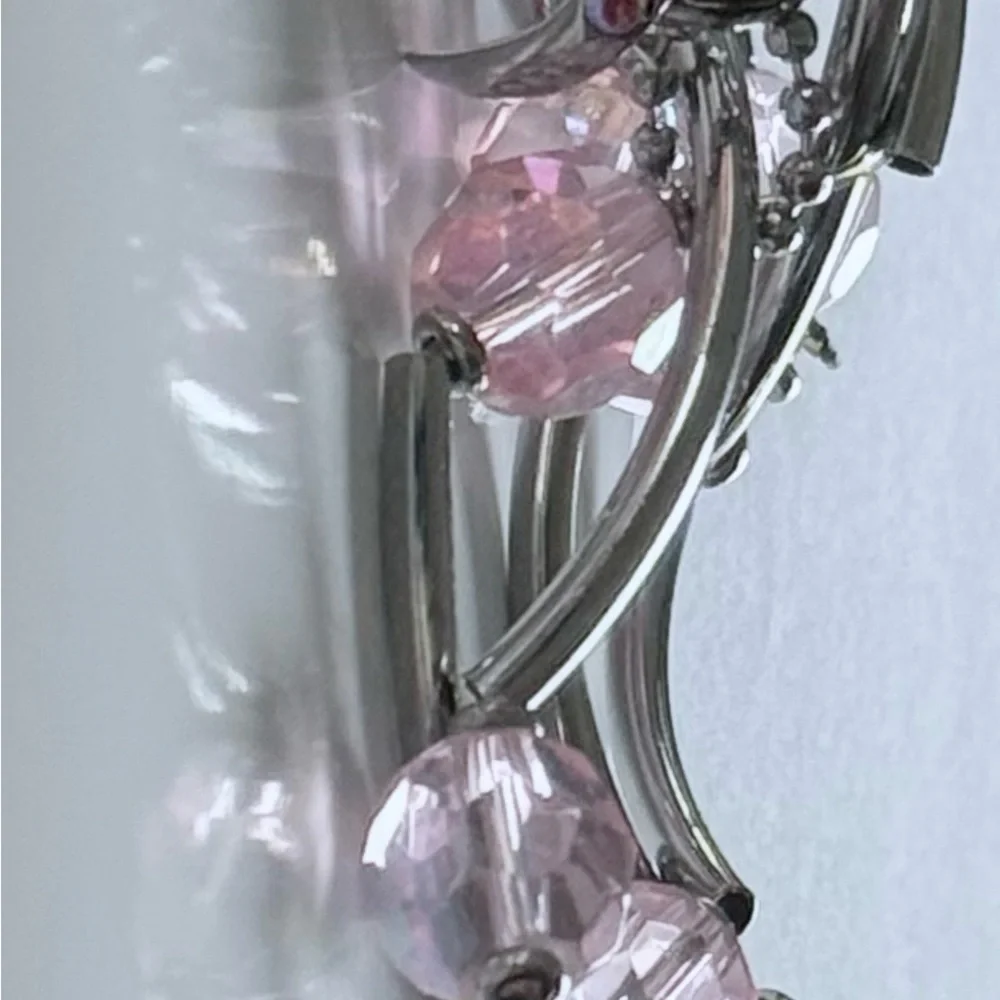 🩷 Breast Cancer Awareness Pink Faceted Beaded Bracelet Set of 3 by Cookie Lee - Picture 4 of 7
